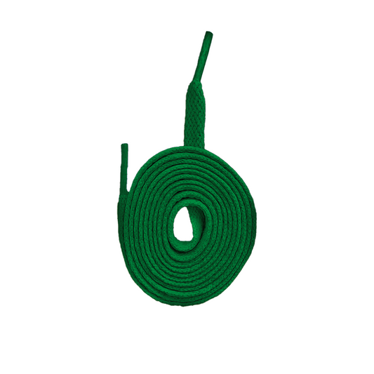 Green Flat Shoe Laces  - 8mm Wide (Multiple Lengths)