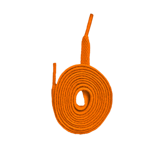 Orange Flat Shoe Laces  - 8mm Wide (Multiple Lengths)