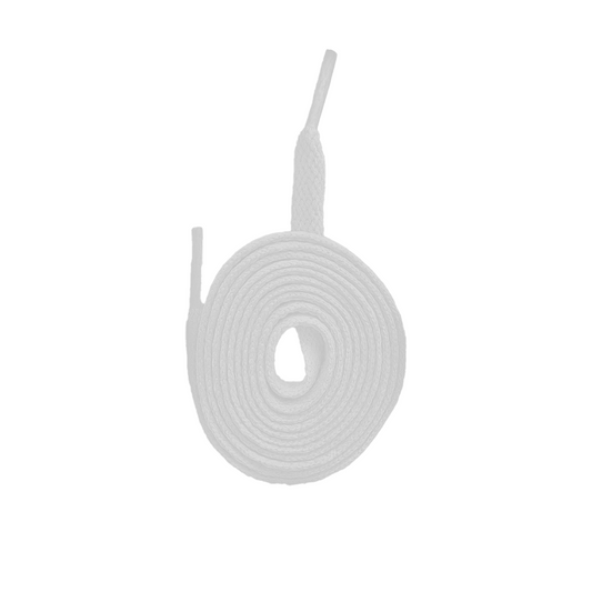 White Flat Shoe Laces  - 8mm Wide (Multiple Lengths)