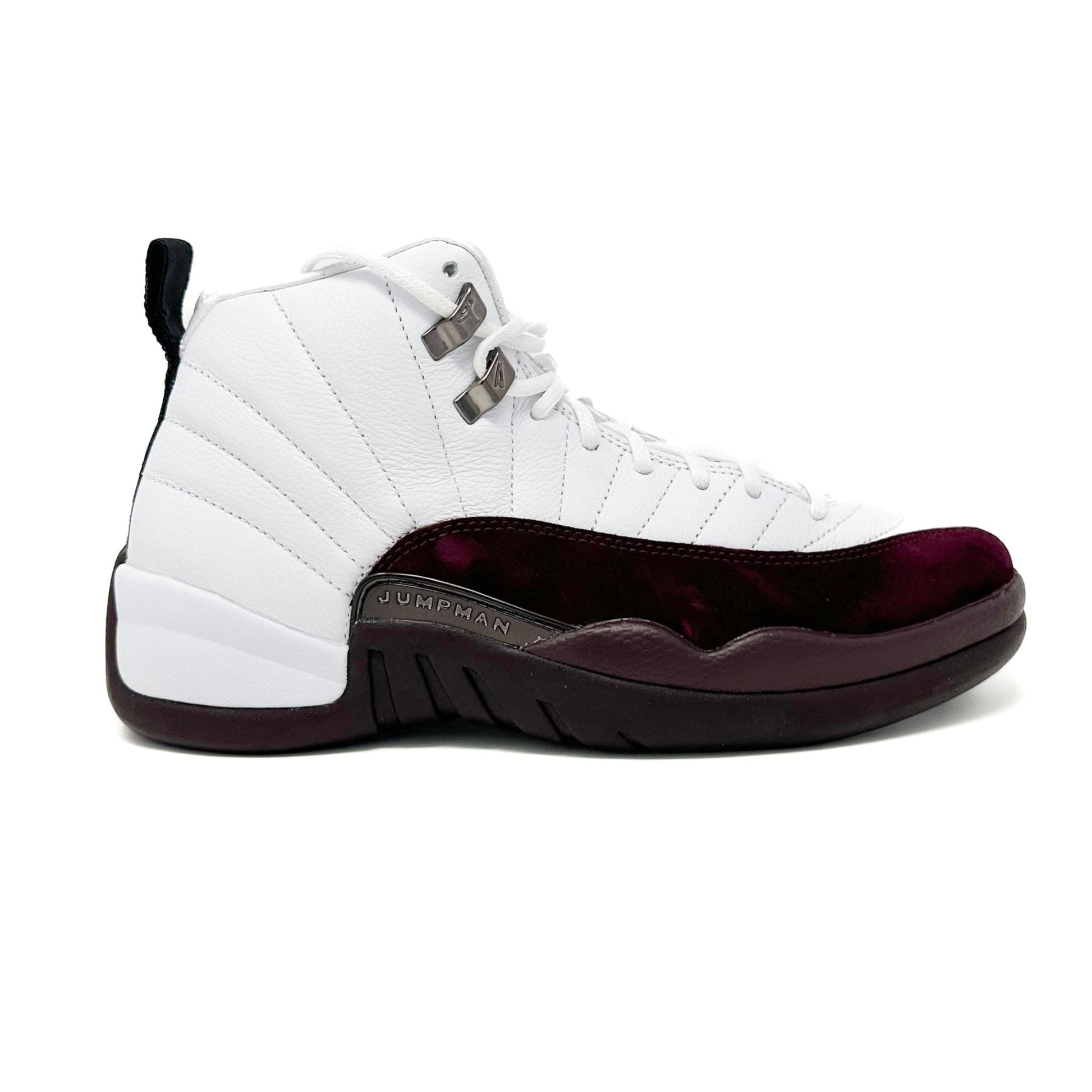 Air Jordan 12 A Ma Maniere (W) - White Black Burgundy Crush - Cherry Picked Kicks