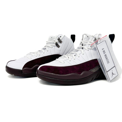 Air Jordan 12 A Ma Maniere (W) - White Black Burgundy Crush - Cherry Picked Kicks