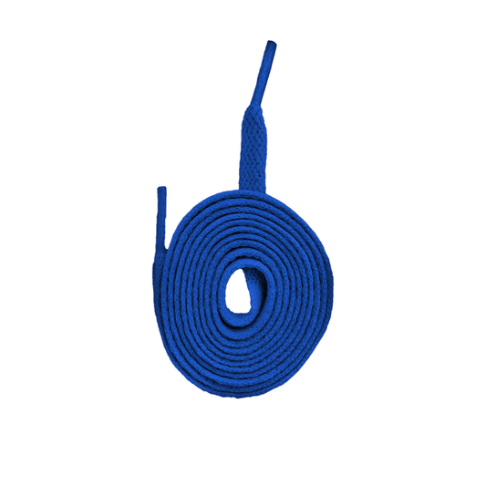 Blue Flat Shoe Laces - 8mm Wide (Multiple Lengths) - Cherry Picked Kicks