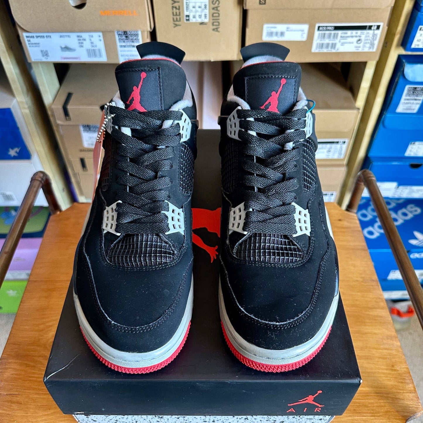 Preloved - Air Jordan 4 Retro - Bred 2019 (UK 8.5) - Cherry Picked Kicks