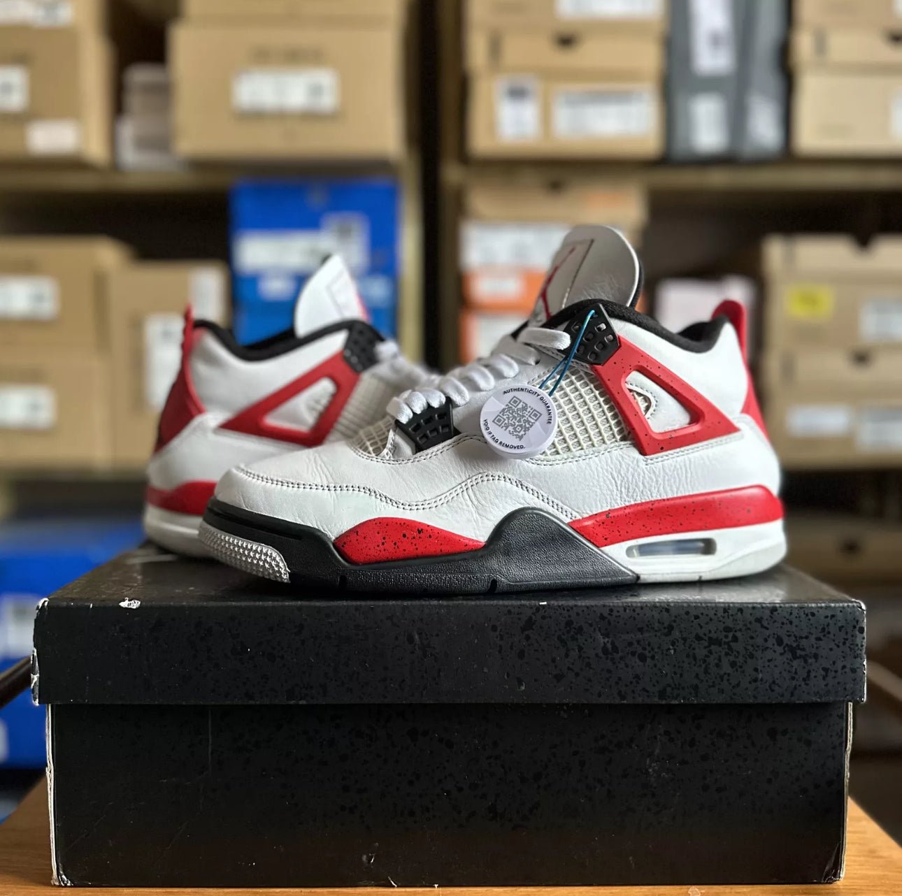 Preloved - Air Jordan 4 Retro - Red Cement (UK 8.5) - Cherry Picked Kicks