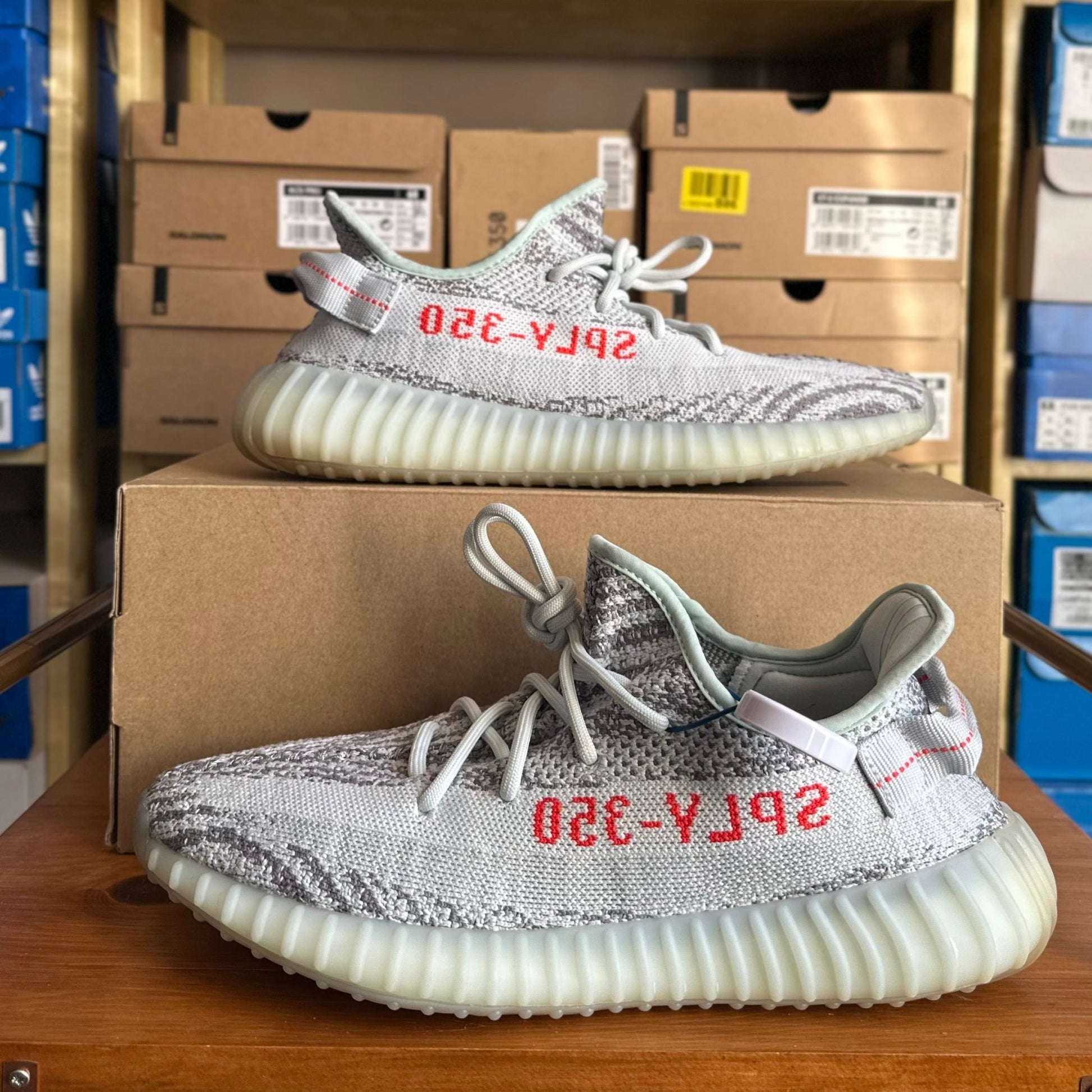 Preloved Yeezy 350V2 - Blue Tint (UK 9) - Cherry Picked Kicks